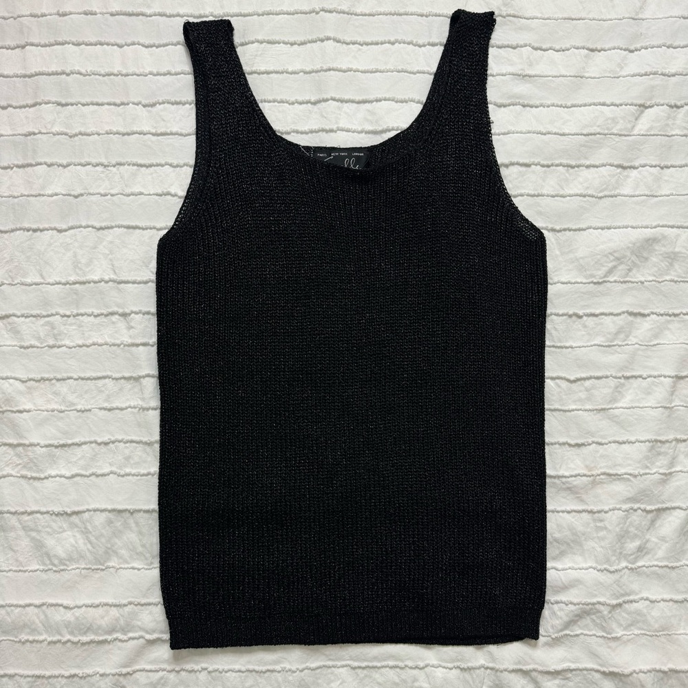 Vintage Suzelle black metallic knit top